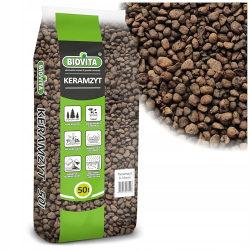 BIOVITA Tongranulat zur Drainage 4-8 mm – Blähton Granulat für Zimmerpflanzen 50L