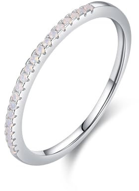 Whoiy Bandring Gold 585 Kristall, Verlobungsringe Halbe Ewigkeit Echtgold 14 Karat Hochzeit Ringe für Damen Gr. 49 (15.6)