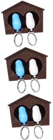Cabilock 3 Sätze Schlüsselanhänger plastikenten plasure schlüsselketten keychain bird Vogelhaus Schlüsselhalter Schlüsselbund Vogelnest Schlüsselhalter vogelhaus schlüsselringhalter Coffee