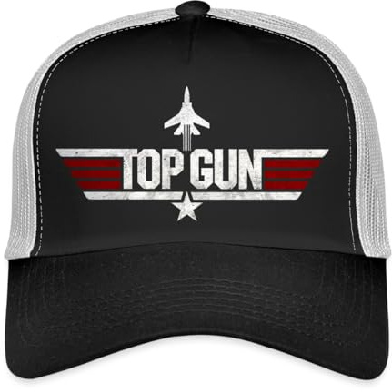 Spreadshirt Top Gun Jet Logo Used Look Trucker Cap