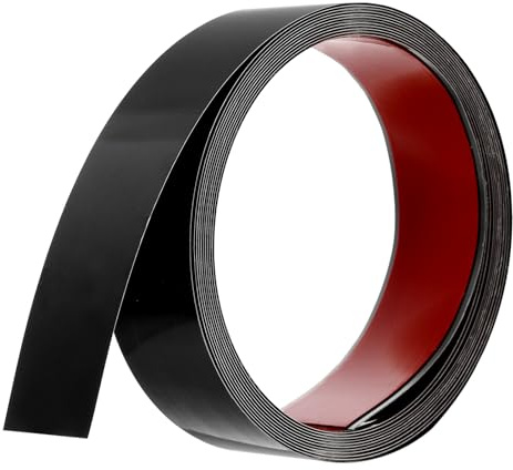 QUARKZMAN Moulures Décoratives Autocollantes en Acier Inoxydable, 5m X 4cm Noir Garniture de Moulure Murale Autocollante avec Finition Miroir avec des Sacs et des Cartes pour Mur, Sol
