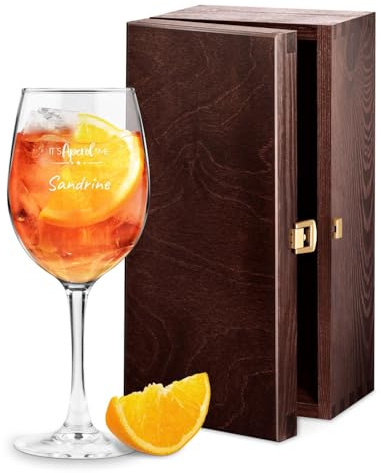 Maverton Verre Aperol Spritz Original Gravé au Laser, Idée Cadeau Femme | Cadeau Original Femme, Verre Personnalisé avec Prénom, Capacité 0.53 l ou 0.35 l, L'heure de l'apéro