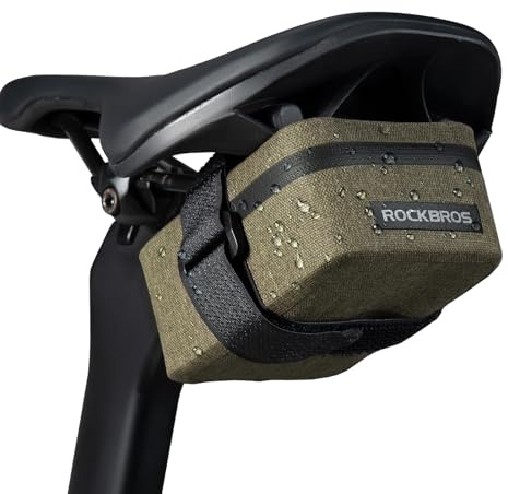 ROCKBROS Bolsa para Sillín Bicicleta Impermeable, Mini Bolsa Portaobjetos Compacta Ligera para Rennrad MTB Gravel Ciclismo
