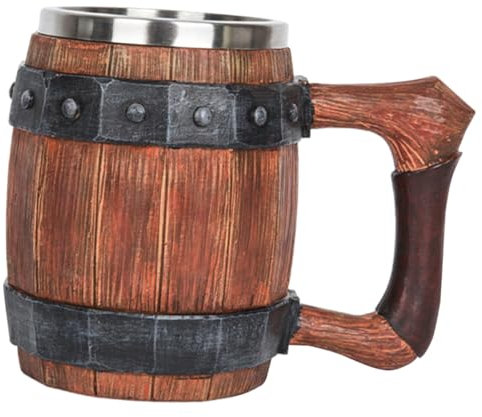 PRETYZOOM 3 Piezas jarra de cerveza de acero inoxidable jarra de cerveza vikinga taza de la vendimia lata vasos taza de con diseño de mango jarra de de mano