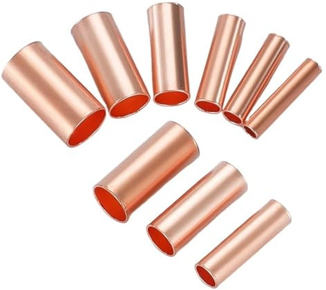 EJPPDHCO 100Pcs Copper Connecting Pipe Wire Connector Wire Joint Copper Tube Terminal Cable Lug Connection Tube Electrical Terminal Kit(100PCS 2.5mm)
