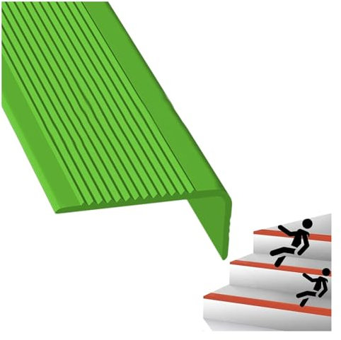 Treppenkantenprofil Kantenschutz rutschfeste Treppenkantenkante für den Innen- und Außenbereich aus Holz und Metall, Selbstklebende, rutschfeste PVC-Stufenkante, Breite 3 x 7 cm LLIMEIDP250410(Color