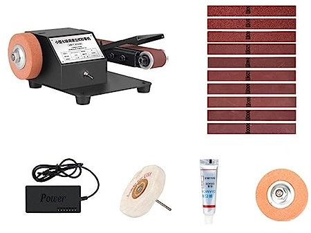 Meuleuse d'établi, Ponceuse à bande électrique multifonctionnelle polisseuse aiguiseur de couteau bricolage travail du bois polissage meulage ponceuse meuleuse,Haute puissance(250W)