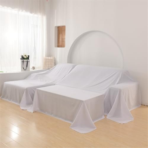 Morbuy Tissu Anti-poussière de Meubles, Universelle Couverture Anti-poussière de Meubles, Housse de Protection pour de canapé de TV table de lit, pour la Décoration de Salon (2.4x3.5m,Weiß)
