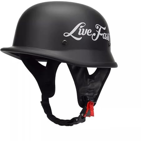 VVPEC retrò Casco Scodella Portatile Mezzi Caschi Jet, Mezzo Elmetto Moto retrò Vintage Caschi Cromwell Caschi ECEDOT Omologato Casco A Scodella per Moto Chopper Scooter Motorino(2,L=59~60cm)
