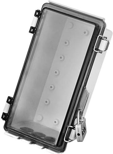 Outdoor Electrical Box Waterproof | Clear Cover Electrical Project Enclosure - Anti-Theft Weatherproof Case with Lock for Home Outdoor Wall