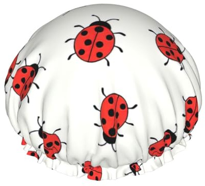 Bonnet de douche à motif moucheté infini – Bonnet de bain réutilisable, double couche, sangle élastique réglable, essentiel de voyage durable