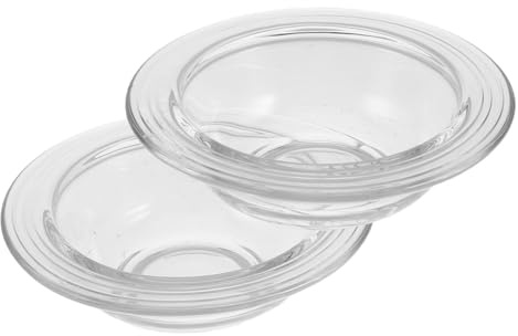 ABOOFAN 2pcs Glass Wax Melt Warmer Replacement Dish 9.5cm Heat-resistant Wax Burner Glass Dish Replacement Home Aromatherapy