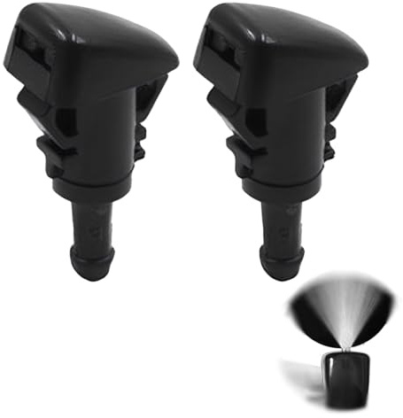 TEOZBLU 2 Pcs Ugello Tergicristalli, Ugello Lavavetro per Getto d'Acqua per Tergicristallo Pompe Lavavetri Auto, Nero Plastica Ugello Tergicristallo Ugello Spruzzatore, per Getto d'acqua