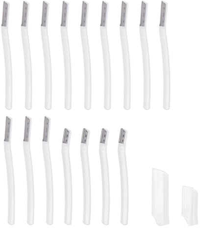 Fukaisu 16pcs Rasoir de Dermaplaning pour Visage Femme, Doux Épilateur Facial Polyvalent Rasoir à Sourcils avec Micro-Lames de Précision pour Duvet & Exfoliation (Transparent)