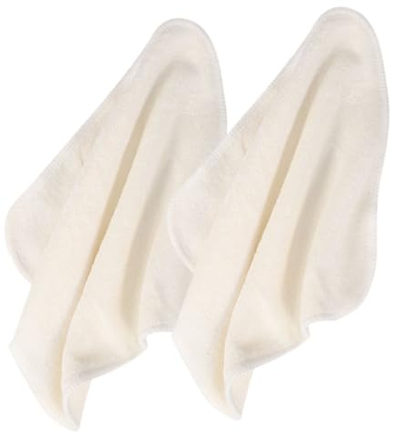 Gogogmee 2pcs Bamboo Fiber Cleaning Cloth Facial Cleansing Cloths Skin Care Towels Face Washing Towels Reusable Face Wash Reusable Cotton Pads Beige