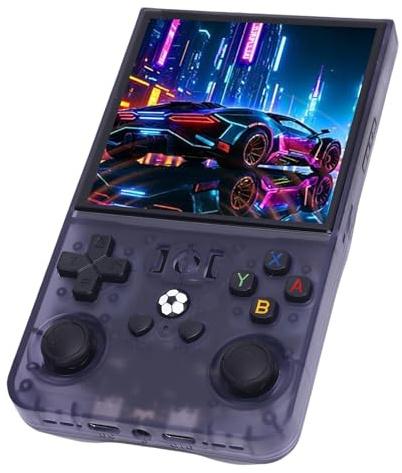 Tnfeeon Handheld Game Console for Linux System with 4 Inch 720x720 HD Screen 4000mAh Battery Double Joysticks Portable Retro Video Game Console for Travel Outdoor Home Gaming (128G)
