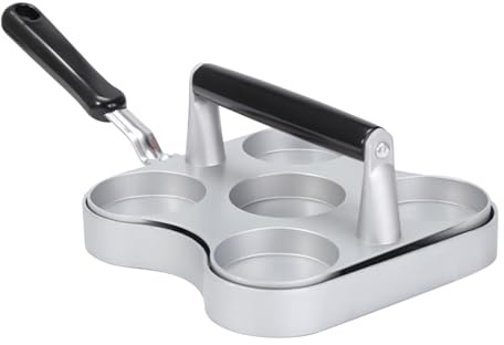 Patty Press - 5 Grate Burger Crusher Non-Stick Heavy Duty | Flat Bottom Grill Press for Bacon, Burgers & Pies | Durable Griddle Accessory for Kitchen