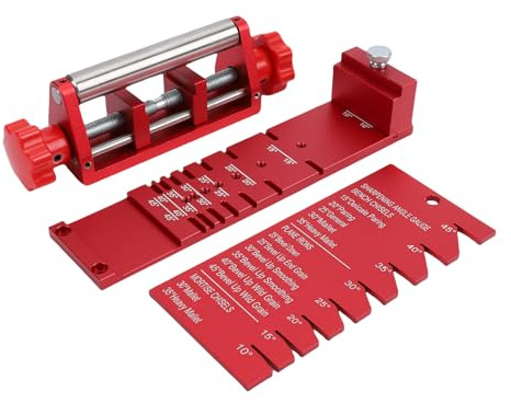 Ausla Guía de Afilado de Cincel de Aleación de Aluminio, Guías de Afilado para Carpintería con Accesorio de Ángulo y Medidor, Herramienta de Posicionamiento de Precisión para