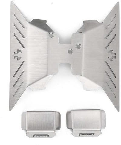 ANKROYU Placa de protección de protección de chasis RC Placa de deslizamiento de acero inoxidable duradera de alta simulación para piezas de automóvil RC Axial Capra AXI232006 Plat