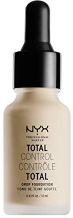 NYX Professional Makeup Total Control Drop Foundation, Präzise Dosierung, Aufbaubare Deckkraft, Langanhaltend, Vegane Formel, Mattes Finish, Farbton: Vanilla