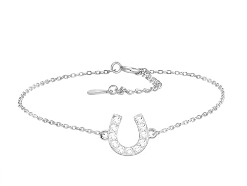 Sofia Milani - Damen Armband 925 Silber - mit Zirkonia Steinen - Hufeisen Glück Anhänger - 30082
