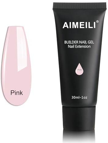 AIMEILI Gel Nagel Verlängerung Rosa 30ml Soak Off UV LED Nails Aufbaugel Nail Extension Builder Gel | Acryl Gel Nägel Rosa, Nagel Aufbaugel, Builder Hard Gel Nail, Acrylgel für Nagelverlängerung, Home Nagelstudio DIY Nail Art
