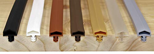 SN-TEC Zimmertürdichtung/Türdichtung/Türgummi SNTD 3001 für 4mm Nut (10 Meter) Farbauswahl: Schwarz/Weiß/Braun/Dunkelbraun/Beige/Transparent/Grau (Beige)