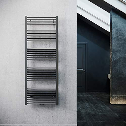 ELEGANT Heizkörper Bad 1600x600 mm Anthrazit Badheizkörper Mittelanschluss Handtuchwärmer Handtuchtrockner Heizkörper