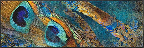 wash+dry Fußmatte, Exotic Pavo 60x180 cm, innen und außen, waschbar