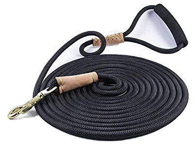 feiling Hundeleine Lange für Kleine Mittelgroße und Große Hunde Feldleine 20m Ausbildungsleine 10m Hundeführleine Retrieverleine Trainingsleine Schauleine (10 m, Schwarz)