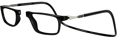 Clic Magnetic Reading Glasses for Men or Women, Computer Readers, Executive XL (XL-XXL, Black, 1.25 Magnification)
