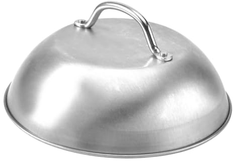 Holibanna Melting Dome Basting Cover Stainless Steel Steak Cover 8.86 Inch Hemispherical Food Dome with Handle Griddle Accessories for Restaurant BBQ Kitchen Food Protection