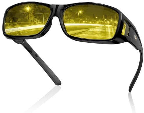 DUCO Polarisierte Nachtfahrtbrille Überbrille für Korrektionsbrille für Brillenträger Polarisierte Nachtsichtbrille 8953Y