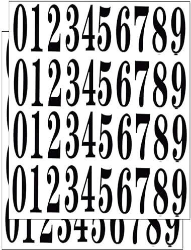 Taicols Autocollants numérotés en vinyle noir de 5,1 cm – Autocollants numérotés pour boîtes aux,enseignes, fenêtres, portes, lettres,numéros d'adresse, etc. (2 ensembles de 80)