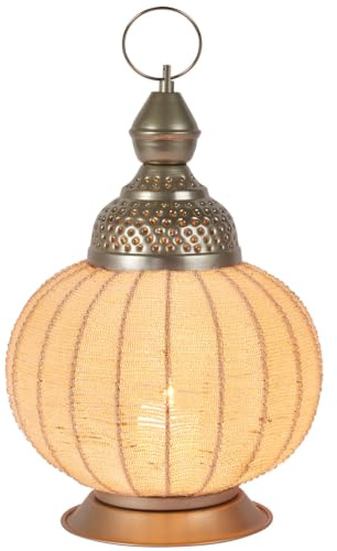 Orientalische Laterne Rana handgefertigt aus Metall in Silber 36 cm