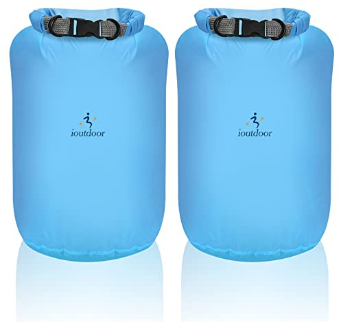 Wasserdicht Tasche - 2 Stück 10L/20L/40L/70L Dry Bag Set, Leicht Outdoor Trockener Sack Wassersport Säcken, Sicherheitsverschluss, für Kayaking Boots-Ausflug Kanu/Rafting/Schwimmen (Blau, 10L*2)