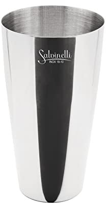 Salvinelli Boston Coctelera de acero inoxidable 18/10, Tin Shaker Barman 75 cl, fabricada en Italia, acabado brillante.