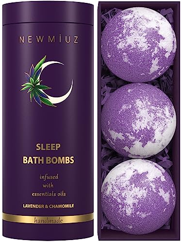 Deep Sleep Well Bath Bombs Lavender Chamomile Essential Oils Calming Relaxing Luxury Natural Bubble Bath Shower Fizzies Spa Gifts Set Mother's Birthday Christmas Women Perfect Stocking Stuffers