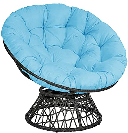 Morbuy Papasansessel Kissen Sitzauflage, Rundes Dicke Stuhlkissen Bequem & Weich Sitzkissen Hängesessel für Indoor Outdoor Garten Stuhlauflage (110x110CM,himmelblau)