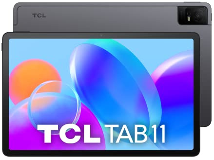TCL TAB 11 Wi-Fi - 11 tum 2K-surfplatta, Android 13, 4 GB RAM, 64 GB utbyggbart minne, 8 000 mAh batteri, mörkgrå