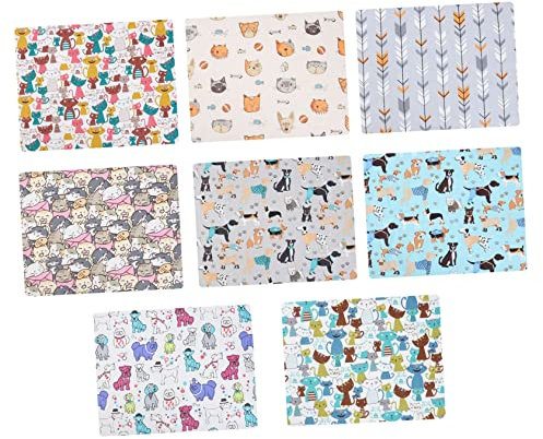 GLEAVI 8stücke Teiliges Baumwollstoff Mit Niedlichem Katzenprint Vielseitiger Sicherer Patchwork Stoff Für DIY Handgefertigte Kinderprojekte Hygienisch Und Hautfreundlich Farblich Sortier