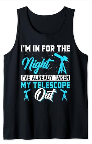 Teleskop Nachthimmel Uhr Sterne Astronomie Liebhaber Tank Top