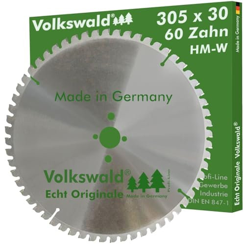 Volkswald ® HM-Sägeblatt W 305x30mm Z= 60 Spannplatten Spannplatten beschichtet Holzplatten Massivholz Laminat Kunststoffe Acrylglas Tischkreissäge, Handkreissäge, Kapp- & Gehrungssäge