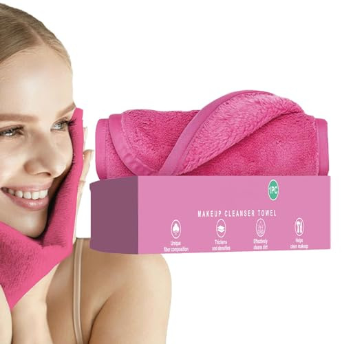 Asciugamano detergente per trucco - Panni per la pulizia del viso | Panni struccanti in microfibra | Panno per viso | Asciugamano per la pulizia del viso | Strumento struccante portate per rim