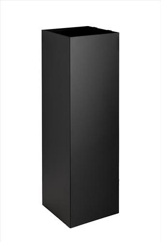 Neustein Portaombrelli dal design moderno in metallo per casa e ufficio, 2 ganci, 2 vaschette raccogli acqua estraibili, 15,5 x 15,5 x 49 cm, nero, quadrato, portaombrelli