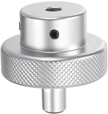 sourcing map Aluminum Alloy Handwheel 40mm OD 5mm Bore Lathe Hand Wheel with Rotate Handle Aluminum Milling Machine Handle with Wrench and 2pcs Screws for Milling Machine Lathe, Silver Tone