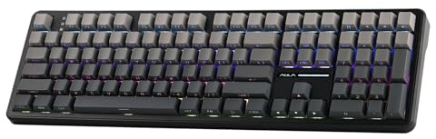 EPOMAKER AULA F108 Wireless Gaming Keyboard with 8000mAh Battery, US Layout Full Size Mechanical Keyboard with 108 Hot-Swappable Keys, RGB, for Mac/PC/Android (BlackOmbre, Greywood V3)