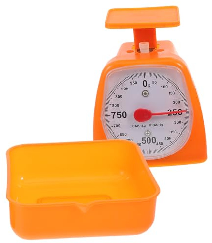 WEKADRIN Portable Dial Food Scale with Dial and Plastic Body for Laboratory and Kitchen Use, for Student Experiments and Food Portion Control, 1kg to 2kg Capacity Random Color