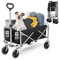 Bonnlo Bollerwagen Faltbar, 100 kg Tragkraft, 600D Oxford-Stoff, Handwagen, Transportwagen Klappbar, Gartenwagen für Camping, Einkäufe, Outdoor & Freizeit, Stahlrahmen, 74,5×45,5×84cm, Schwarz