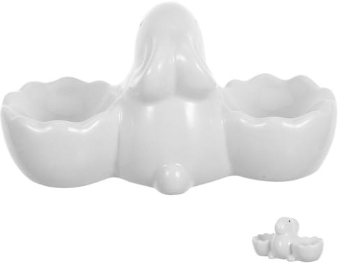 Garneck Copa De Huevo De Conejo De Pascua Hueveras Escalfadas Hueveras para Huevos Pasados ​​por Agua Soporte para Huevos Frescos Huevera De Porcelana Expositor De Cerámica